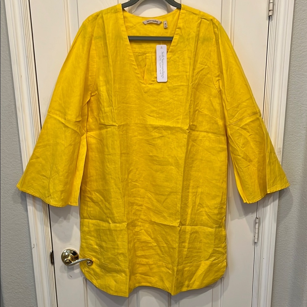 Soft Surroundings Yellow Midi Dress